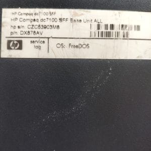 Pc Desktop WIndows XP Pentium 4 3,2GHz RAM1GB HDD80GB HP Compaq DC7100 SFF