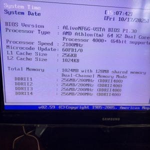 Scheda Madre AM2+ AsRock ALiveNF6G-VSTA CPU AthlonX2 4000+ 2,1GHz RAM DDR2 1GB