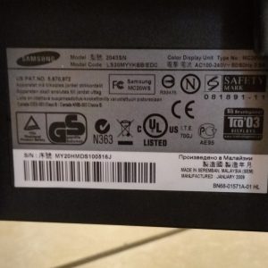 Monitor 20″ LCD VGA 16:9 SAMSUNG SyncMaster 2043SN 1600 x 900 75Hz PC Desktop