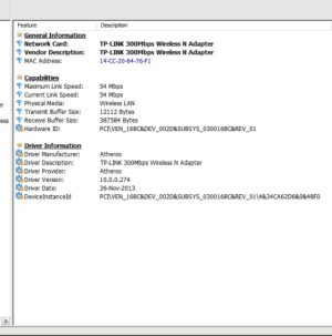 Scheda di Rete WifI N 300Mbps PCI 32Bit TP-LINK TL-WN851ND 2 SMA e Antenna 5Dbi
