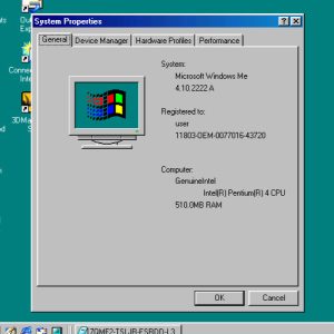 Gaming PC Windows 98 i845G Pentium4 2,4GHZ RAM512MB HD20GB Dell Optiplex GX260