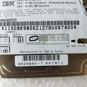 Hard Disk 20GB IDE PATA ATA 2.5" ATA100 4200rpm 2MB Cache FUJITSU MHS2020AT Raro
